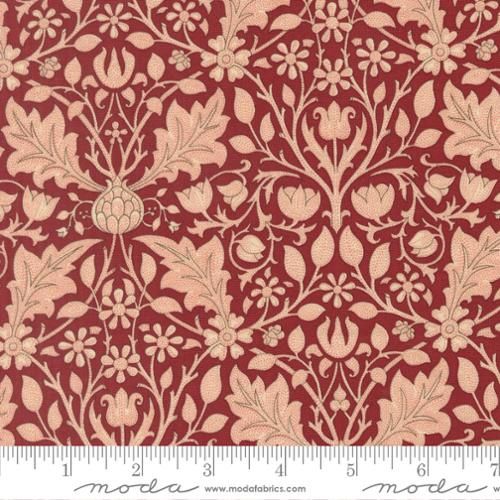 Morris Muse Triple Net Florals in Russet by Barbara Brackman