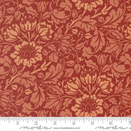 Morris Muse Flowering Scroll in Russet by Barbara Brackman