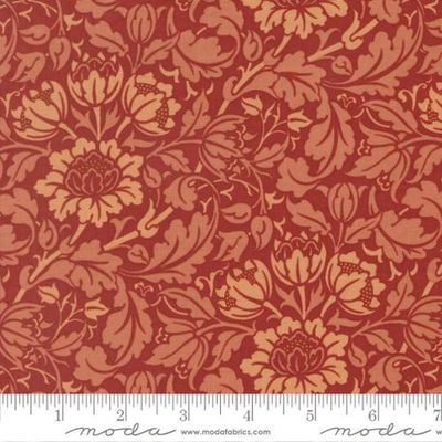 Morris Muse Flowering Scroll in Russet by Barbara Brackman