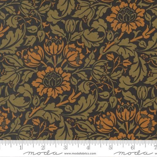 Morris Muse Flowering Scroll in Ebony by Barbara Brackman