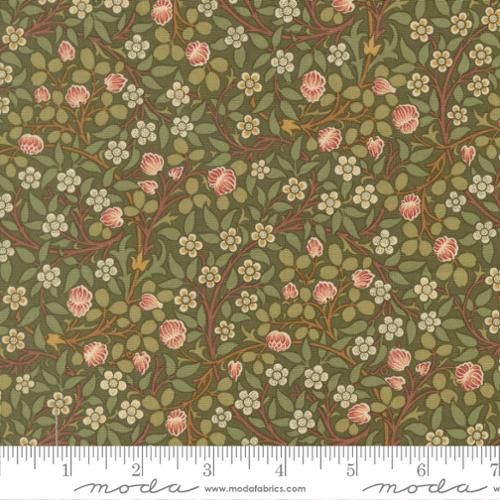 Morris Muse Clover Small Floral in Sage by Barbara Brackman