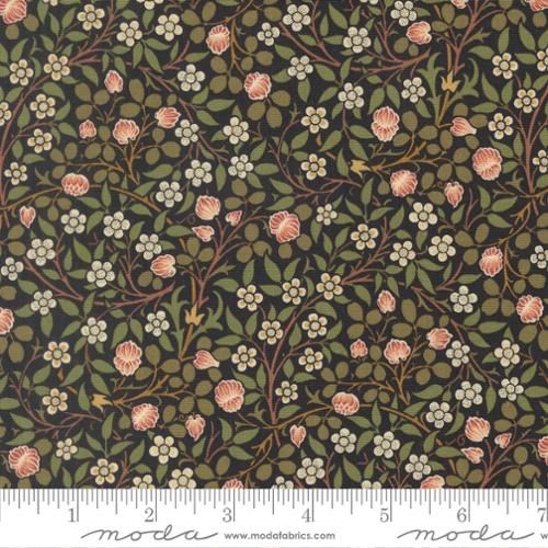 Morris Muse Clover Small Floral in Ebony by Barbara Brackman