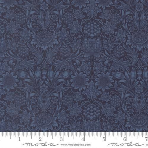 Morris Muse Sunflower Damask in Twilight by Barbara Brackman