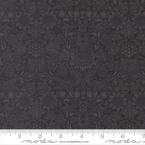 Morris Muse Sunflower Damask in Ebony by Barbara Brackman