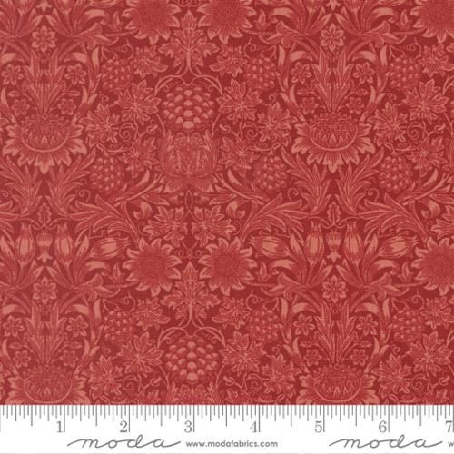 Morris Muse Sunflower Damask in Russet by Barbara Brackman