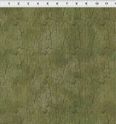 Carpet Bag Romance Dark Green Crackle by Jason Yente