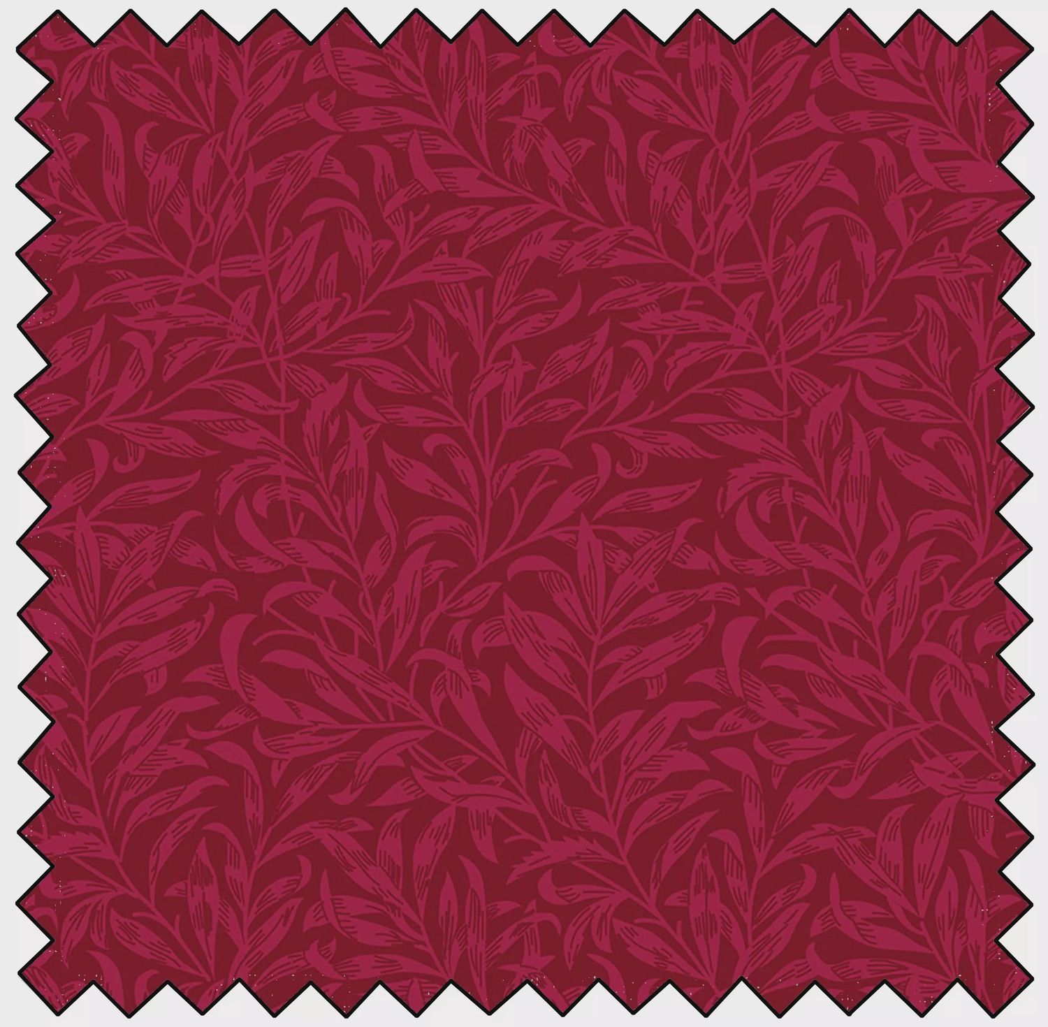 William Morris Willow Bough Wideback (108&quot;) in Crimson by  V&amp;A