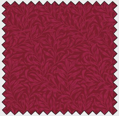 William Morris Willow Bough Wideback (108&quot;) in Crimson by  V&amp;A