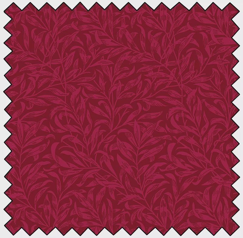 William Morris Willow Bough Wideback (108&quot;) in Crimson by  V&amp;A