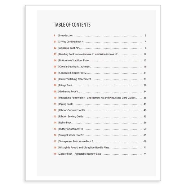 Janome Presser Foot Workbook – Specialty Feet Addendum