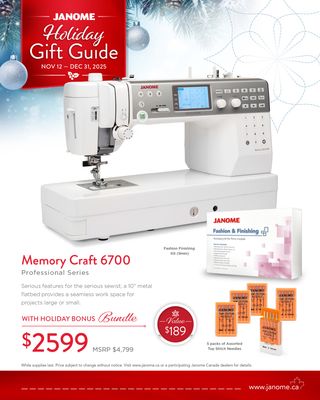 Janome Memory Craft 6700P + Holiday Bundle 2025