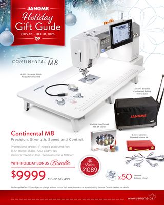Janome Continental M8 + Holiday Bundle 2025