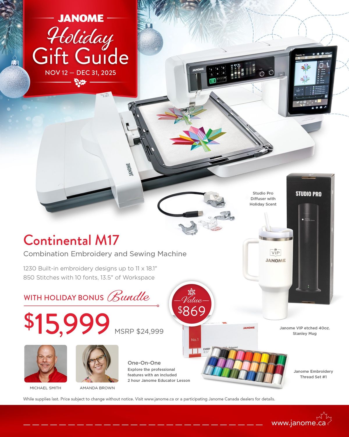 Janome Continental M17 + Holiday Bundle 2025