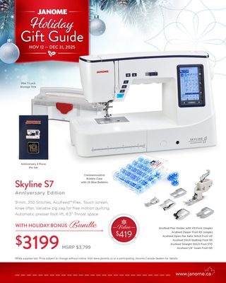 Janome Skyline S7 Anniversary Edition + Holiday Bonus 2025