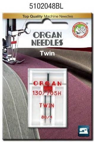 Organ Universal Twin Needle - 4.0mm Width, Size: 80/12