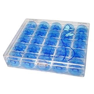 Janome Blue Bobbins with Clear Case - 25 pk