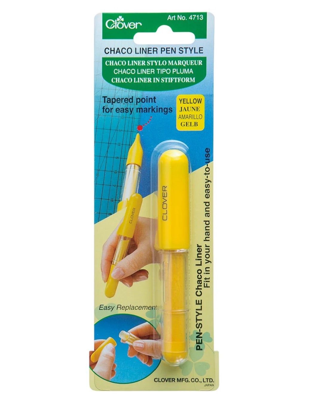 Clover Chaco Liner Pen Style, Colour: Yellow