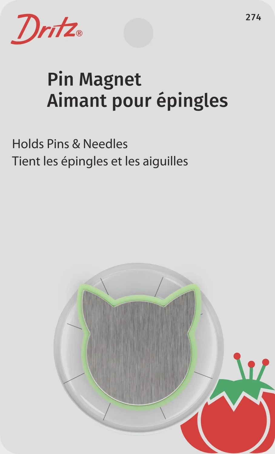 Cat Pin Magnet in Light Green