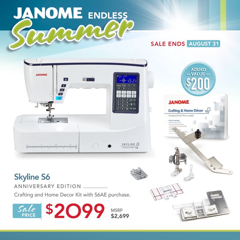 Janome Skyline S6 Anniversary Edition + Endless Summer Bonus