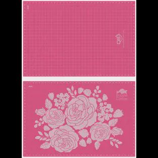 Poppie Cotton - Pink Dual Side Cutting Mat - 24" x 36"