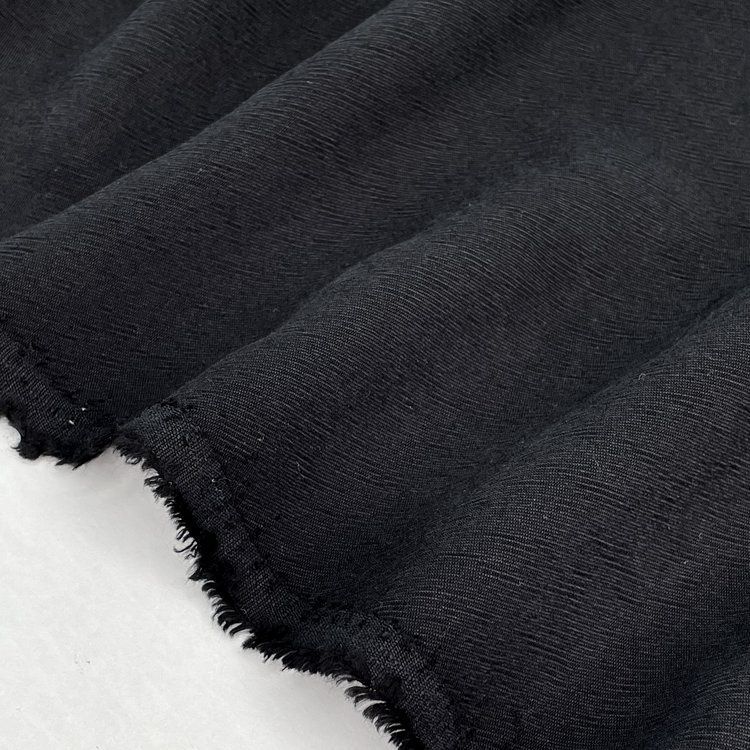 2.15m Remnant of River Textured Woven Fabric with Tencel Lyocell &amp; Viscose - Black