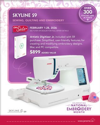 Janome Skyline S9 | National Embroidery Month Deal