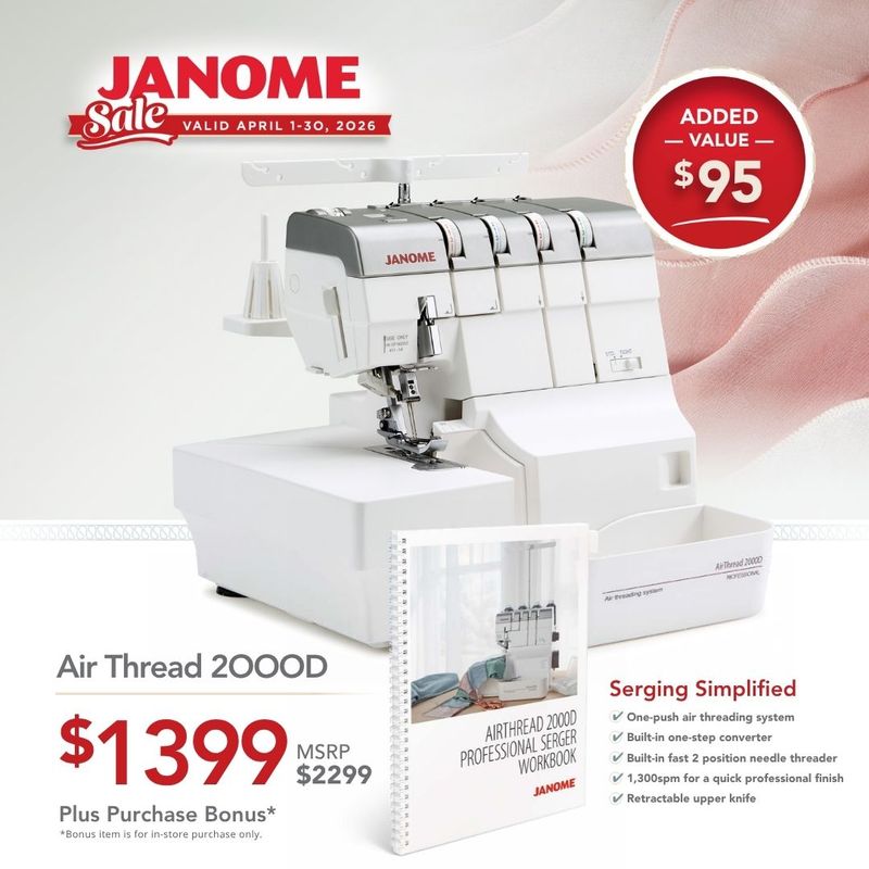 Janome AirThread 2000D (AT2000D) - National Serger Month