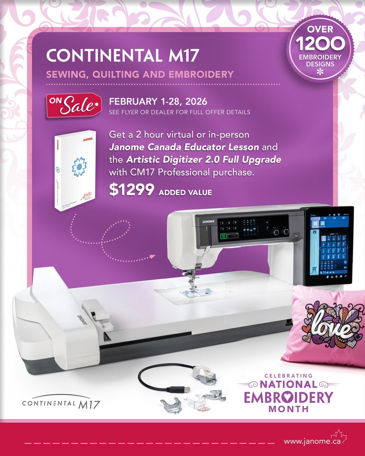 Janome Continental M17 | National Embroidery Month Deal