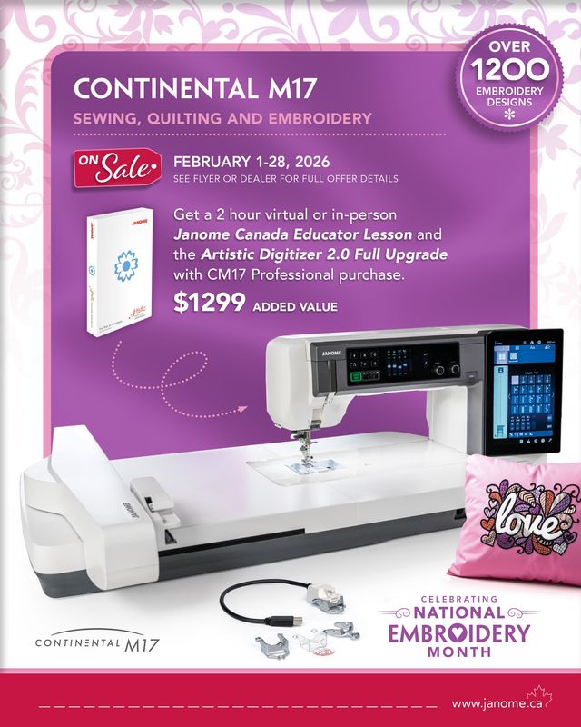 Janome Continental M17 | National Embroidery Month Deal