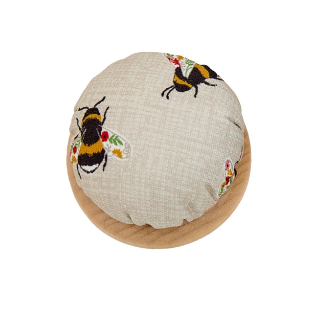 SEW TASTY Wooden Base Pincushion - 1 pc, Style: Meadow Bee