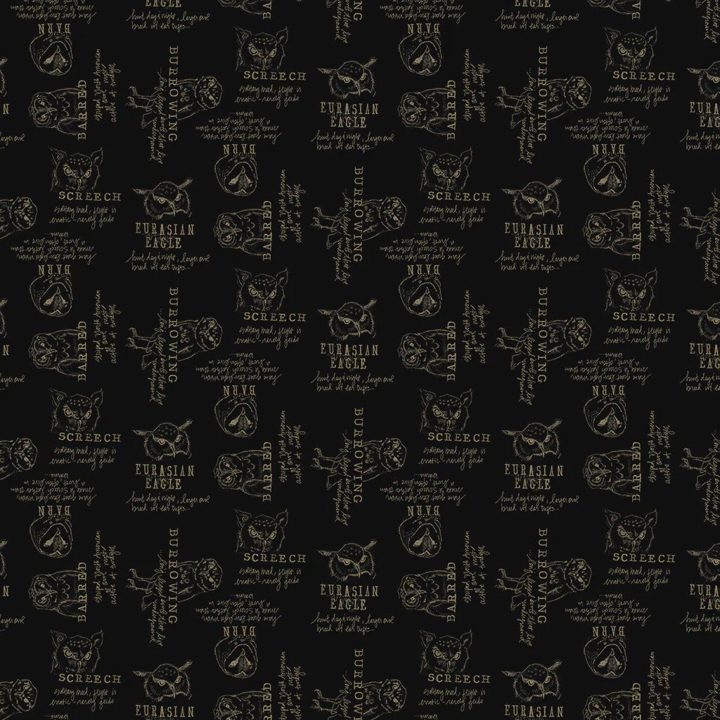 Night Whispers Words in Black by Lexi Grenzer for Clothworks Y4674-3