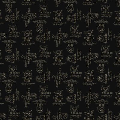 Night Whispers Words in Black by Lexi Grenzer for Clothworks Y4674-3