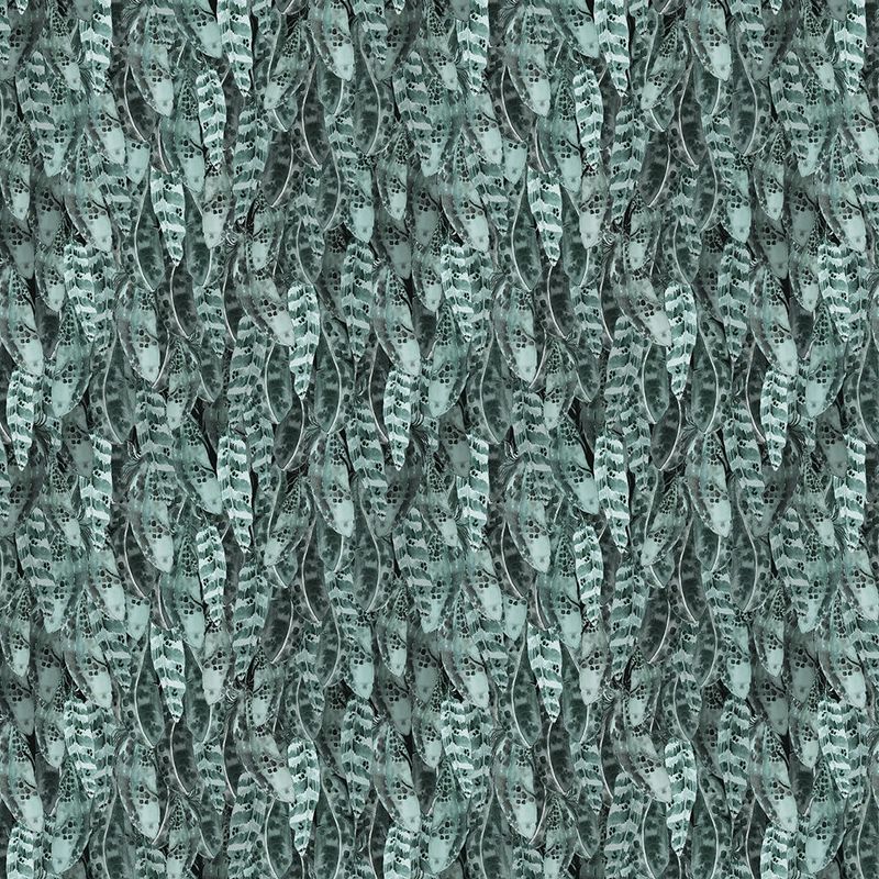 Night Whispers Feathers in Teal by Lexi Grenzer for Clothworks Y4675-104