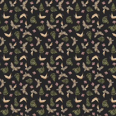 Night Whispers Moths in Black by Lexi Grenzer for Clothwork Y4677-3