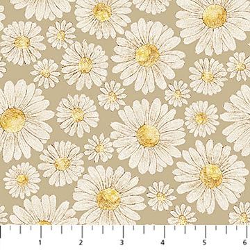 Tiny Waddles Daisies in Green by Jessica Yon Lo for FIGO Fabrics