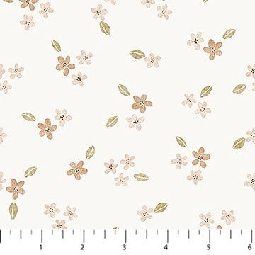 Tiny Waddles Floral in Cream by Jessica Yon Lo for FIGO Fabrics
