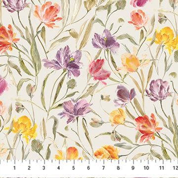 Flourish Rayon Tulips in Green by Hina Mirza R91171-70