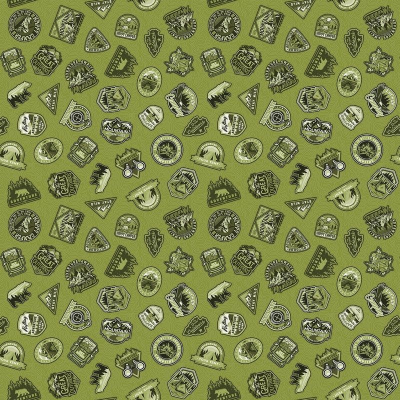 Camping Therapy Monochromatic Patches in Green 10627-71