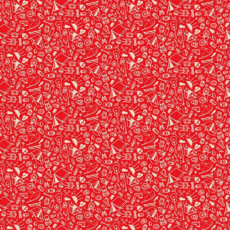 Camping Therapy Camping Sketches in Red 10630-24