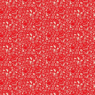 Camping Therapy Camping Sketches in Red 10630-24