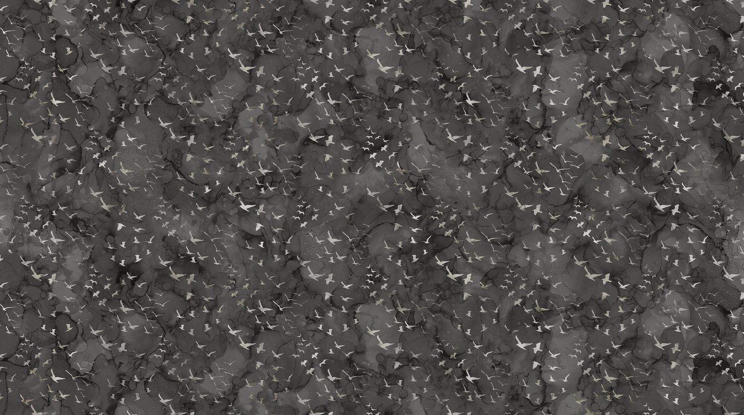 Misty Morning Birds in Black by Northcott DP28651-99