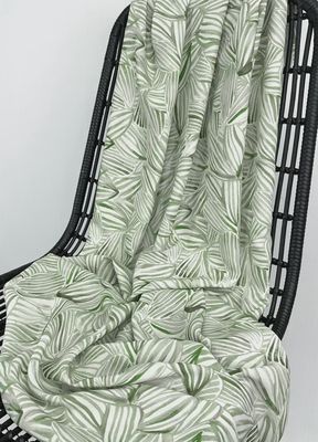 Amelia Viscose Challis Lime Leaves