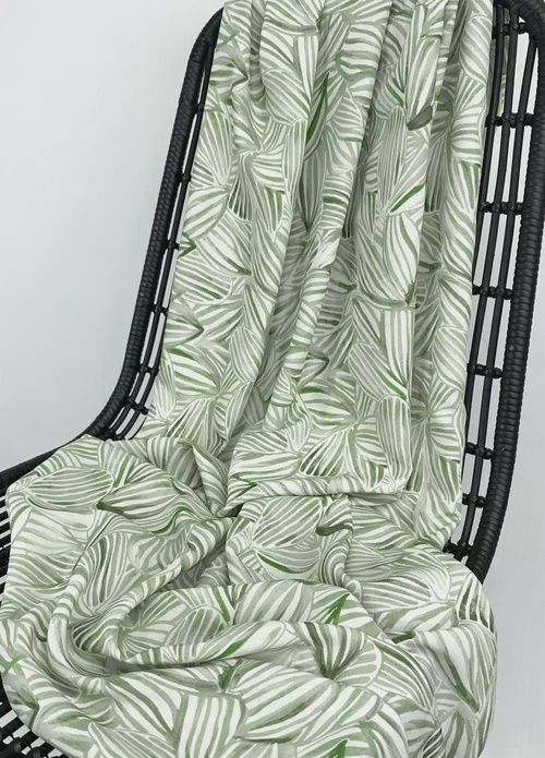 Amelia Viscose Challis Lime Leaves