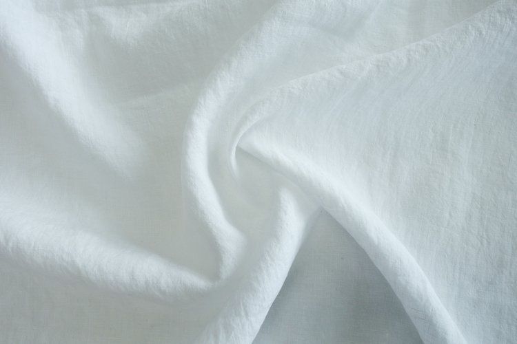 1m Remnant of White Sahara Antique Wash Finish Linen