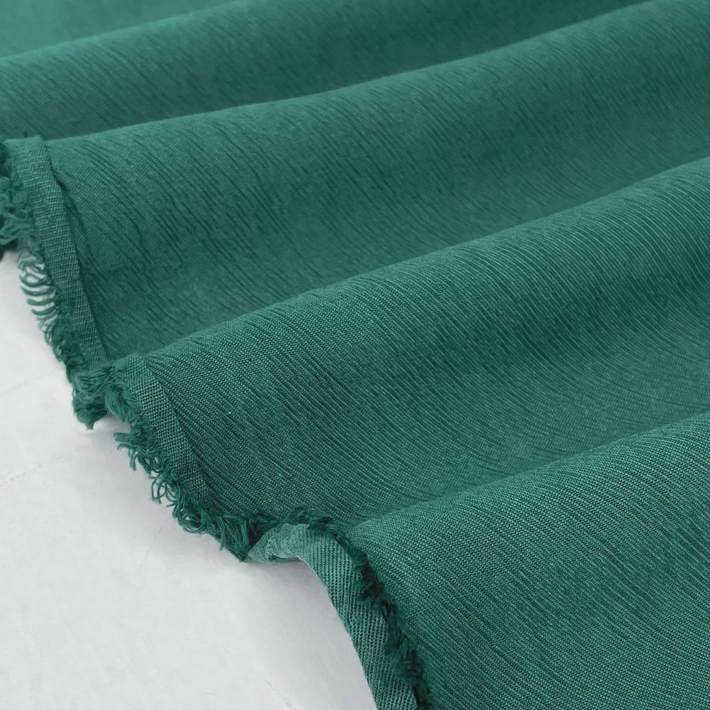 1.37m Remnant  of River Textured Woven Fabric with Tencel Lyocell &amp; Viscose - Forest