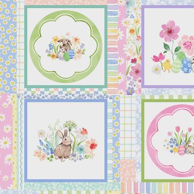 Spring Cheer Digital Blocks in Multi by Heatherlee Chan for Clothworks