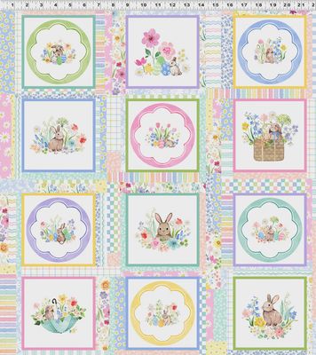 Spring Cheer Digital Blocks in Multi by Heatherlee Chan for Clothworks