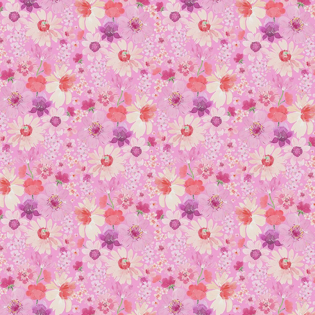 Spring Cheer Daisies in Light Raspberry by Heatherlee Chan for Clothworks