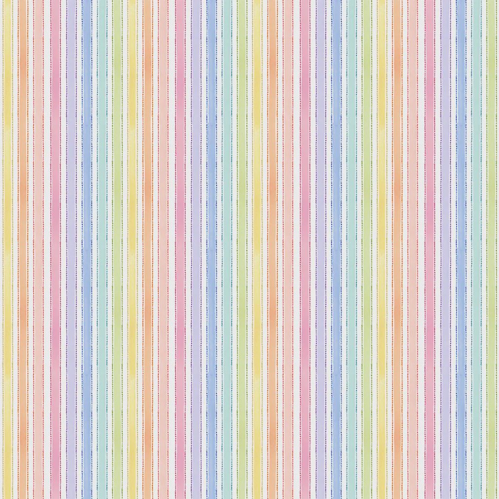 Spring Cheer Pastel Stripes in Multi by Heatherlee Chan for Clothworks