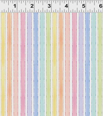 Spring Cheer Pastel Stripes in Multi by Heatherlee Chan for Clothworks